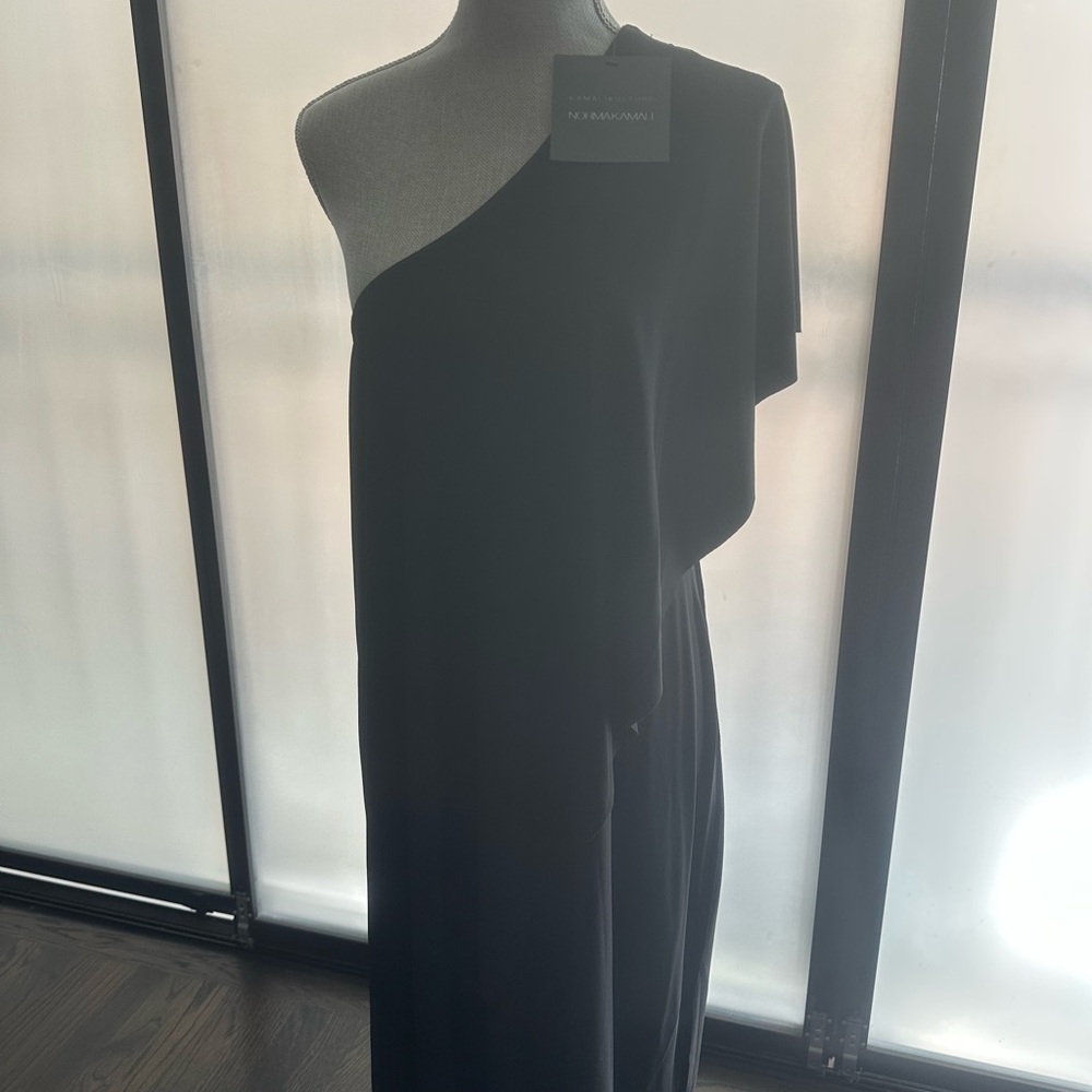 Norma Kamali Black One-Shoulder Dress